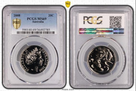 Twenty Cent, 2008, PCGS MS69