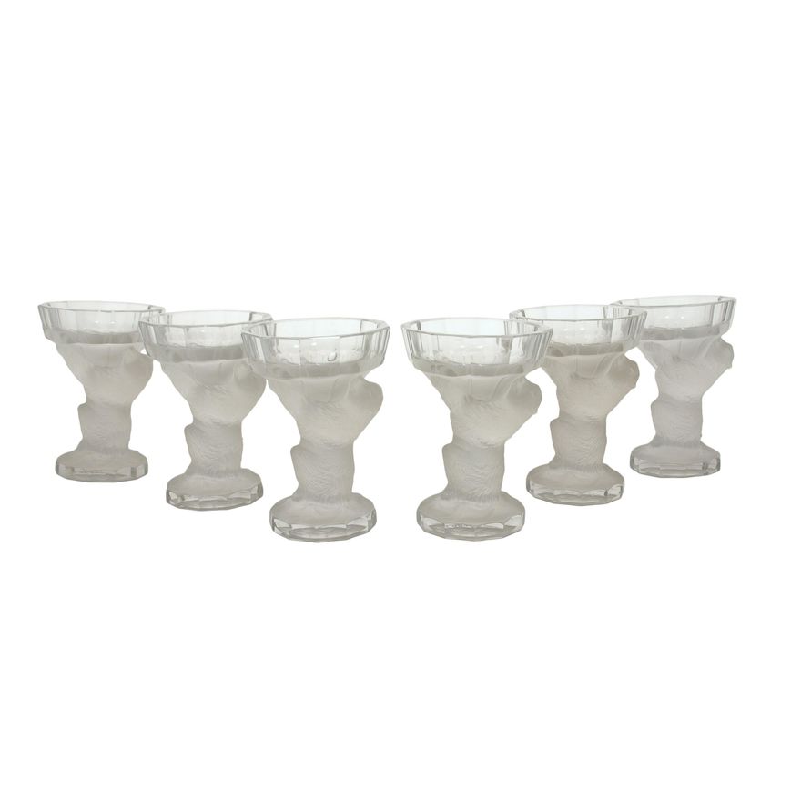 Komplet 6 pucharków, René Lalique, Francja, po 1926