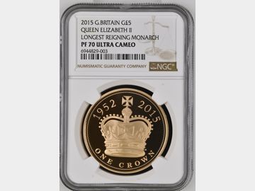 2015 ELIZABETH II PROOF GOLD 5 POUND NGC PF70 UCAM TOP POP!