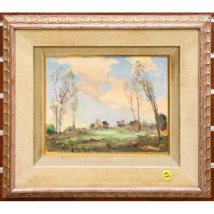 Paul Weindorf (CA) ''Summer Landscape'' Small Oil Painting Framed 14.5''x16.5''