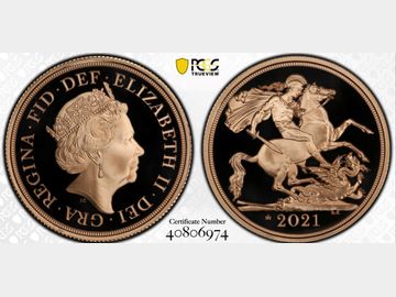 2021 ELIZABETH II PROOF GOLD 2 POUND COIN PR70 DCAM
