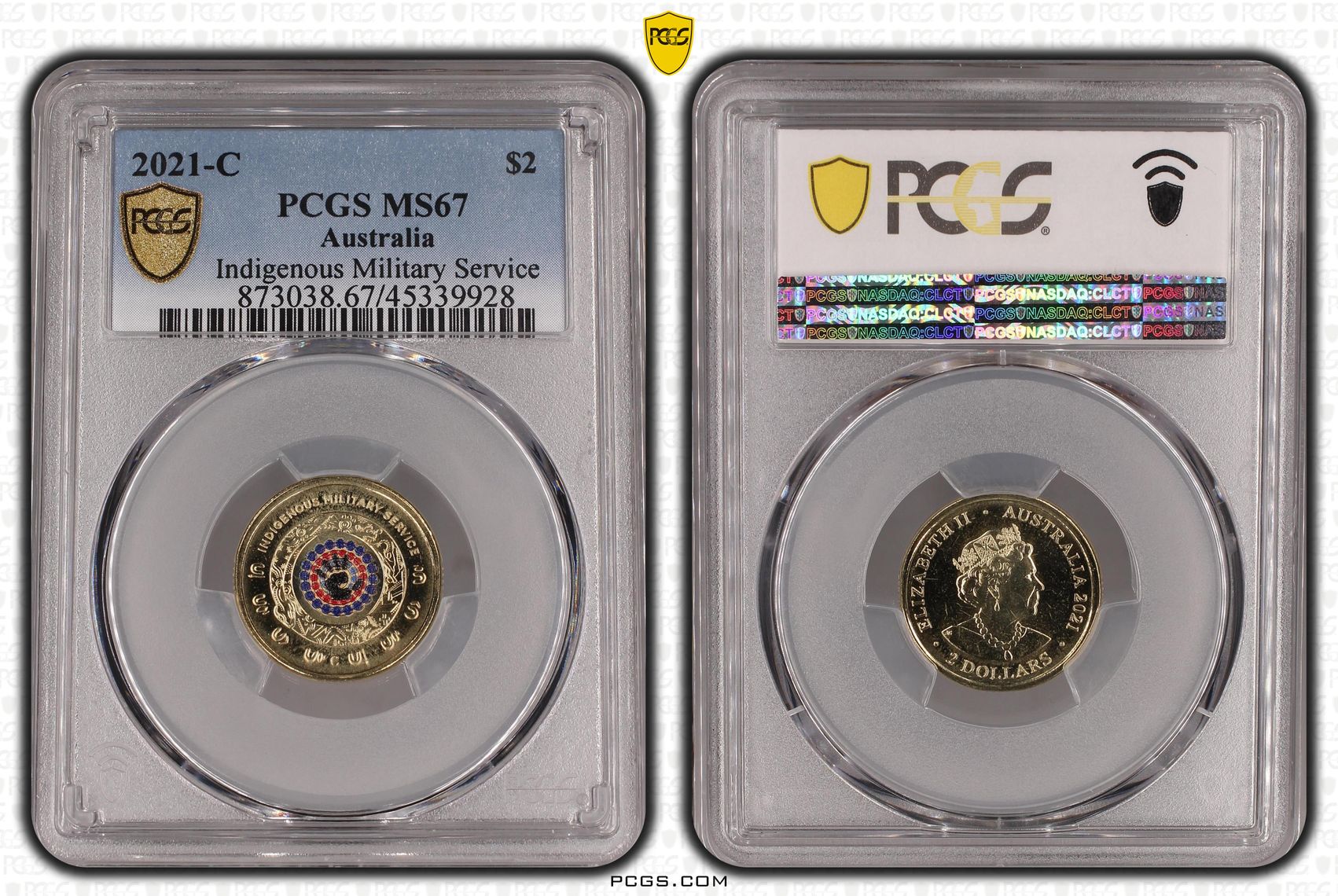 Elizabeth II, Indigenous Military Service - Colorized, Two Dollar, 2021-C, PCGS MS67