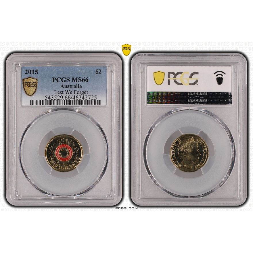 Lest We Forget, Two Dollar, 2015, PCGS MS 66