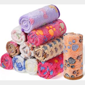 16 X 24 INCH TATUO 12 PIECES PUPPY BLANKET WARM DOG CAT SLEEP MAT PET KITTEN DOGGY FLEECE BLANKETS WITH CUTE DOG PAW BONE STAR ELE