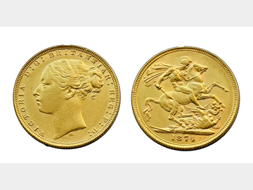 1874 VICTORIA MELBOURNE MINT YOUNG HEAD SOVEREIGN