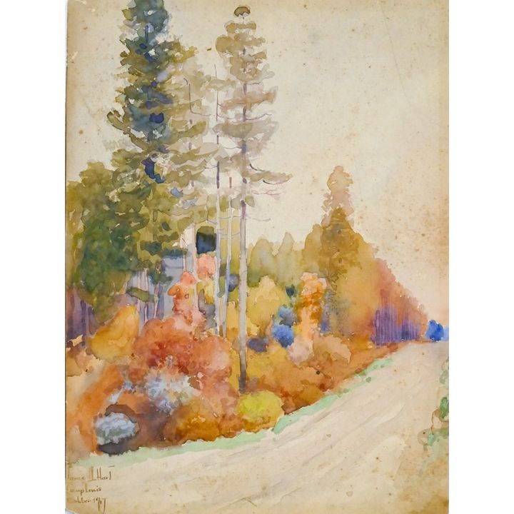 Lance Wood Hart ''Camp Lewis'' 1917 Watercolor