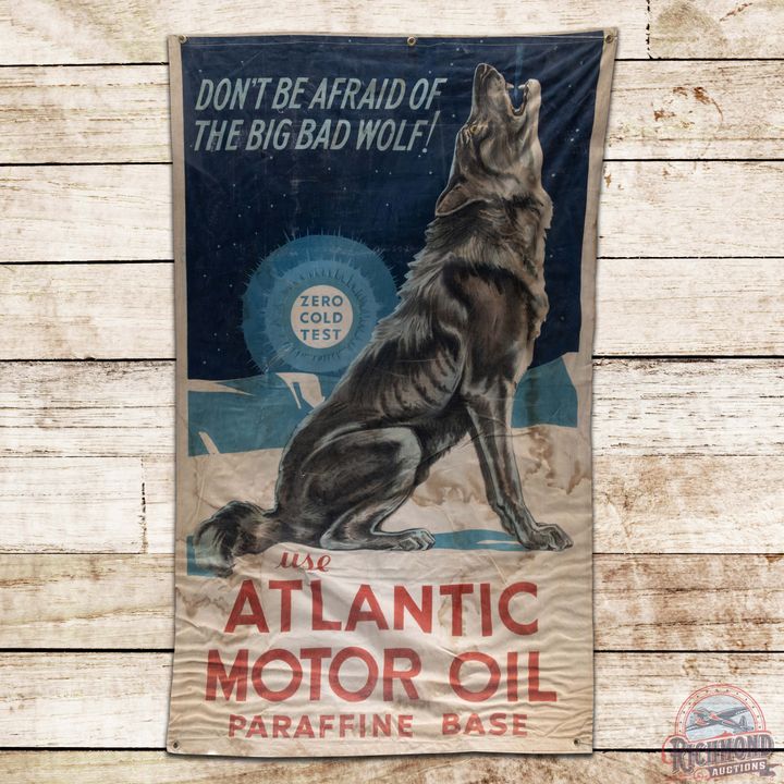 Use Atlantic Motor Oil "Don't Be Afraid of the Big Bad Wolf" Graphic Cloth Banner
