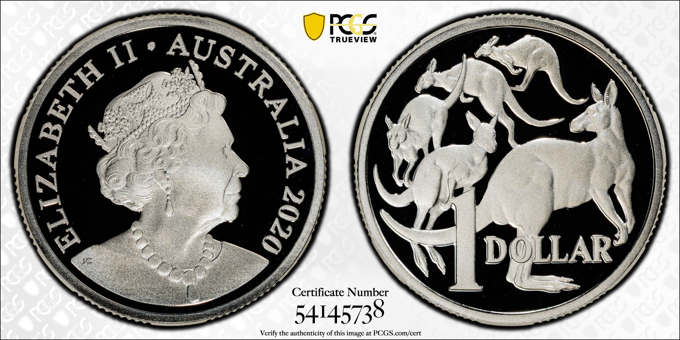 Mob of Roos Silver POP 2/0, One Dollar, 2020, PCGS PR70DCAM