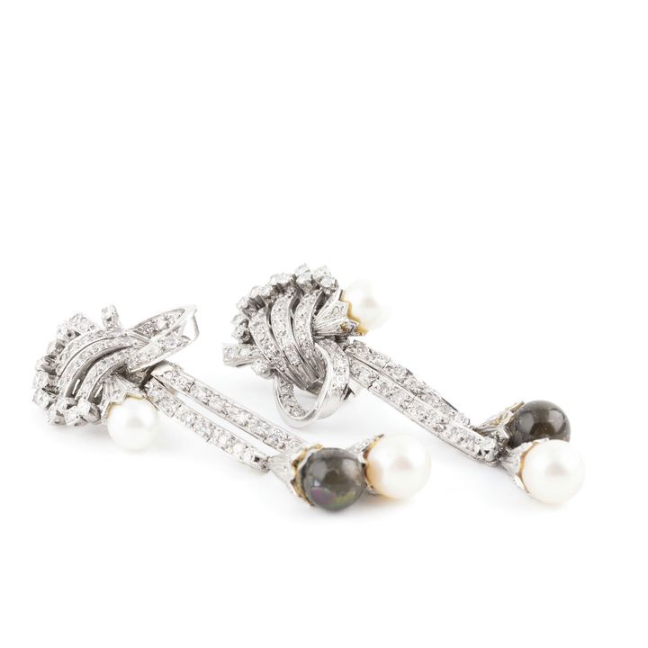 Diamond Drop Earrings 14ct White Gold