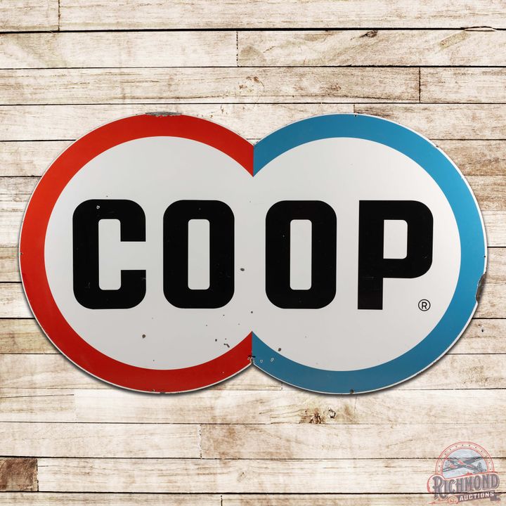 Co-Op Gasoline 7' Die Cut Single Sided Porcelain Sign