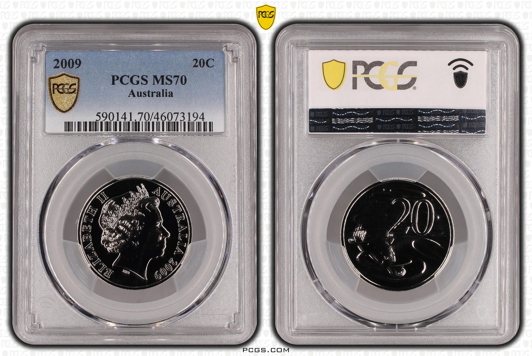 2009 Australia Twenty Cent, 20c PCGS - MS70 POP 6/0 -194