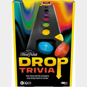 DROP TRIVIA GAME | ELECTRONIC PARTY GAME WITH VOICE AND SOUNDS | AGES 13+ | 2 OR MORE PLAYERS | 15 MINS. | FROM TRIVIAL PURSUIT |