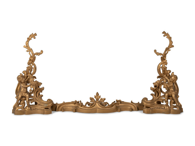 A Rococo Style Gilt Bronze Fire Guard