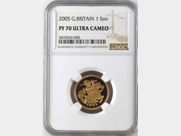 2005 ELIZABETH II 'ONE YEAR TYPE TIMOTHY NOAD' PROOF GOLD SOVEREIGN PF70 UCAM Top Pop!