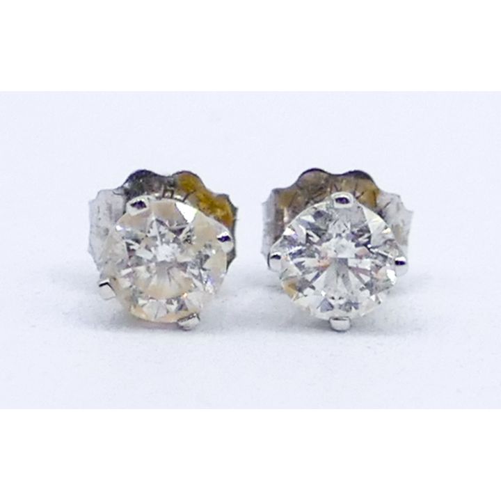 Pair .5ctw Diamond 14k Stud Earrings 4mm