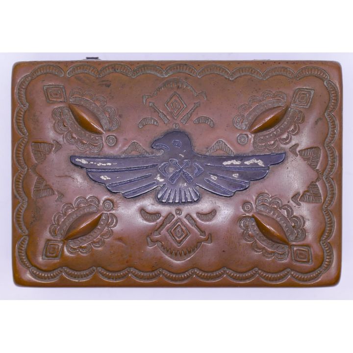 Vintage Navajo Silver & Copper Box 3.5''