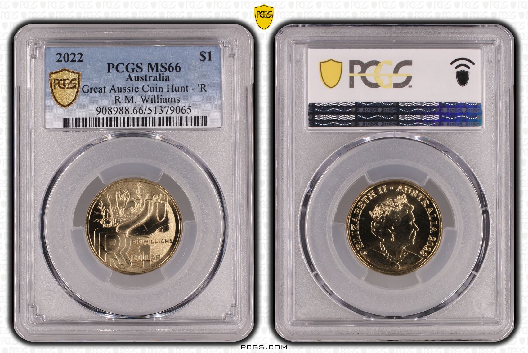 Great Aussie Coin Hunt - 'R', One Dollar, 2022, PCGS MS66