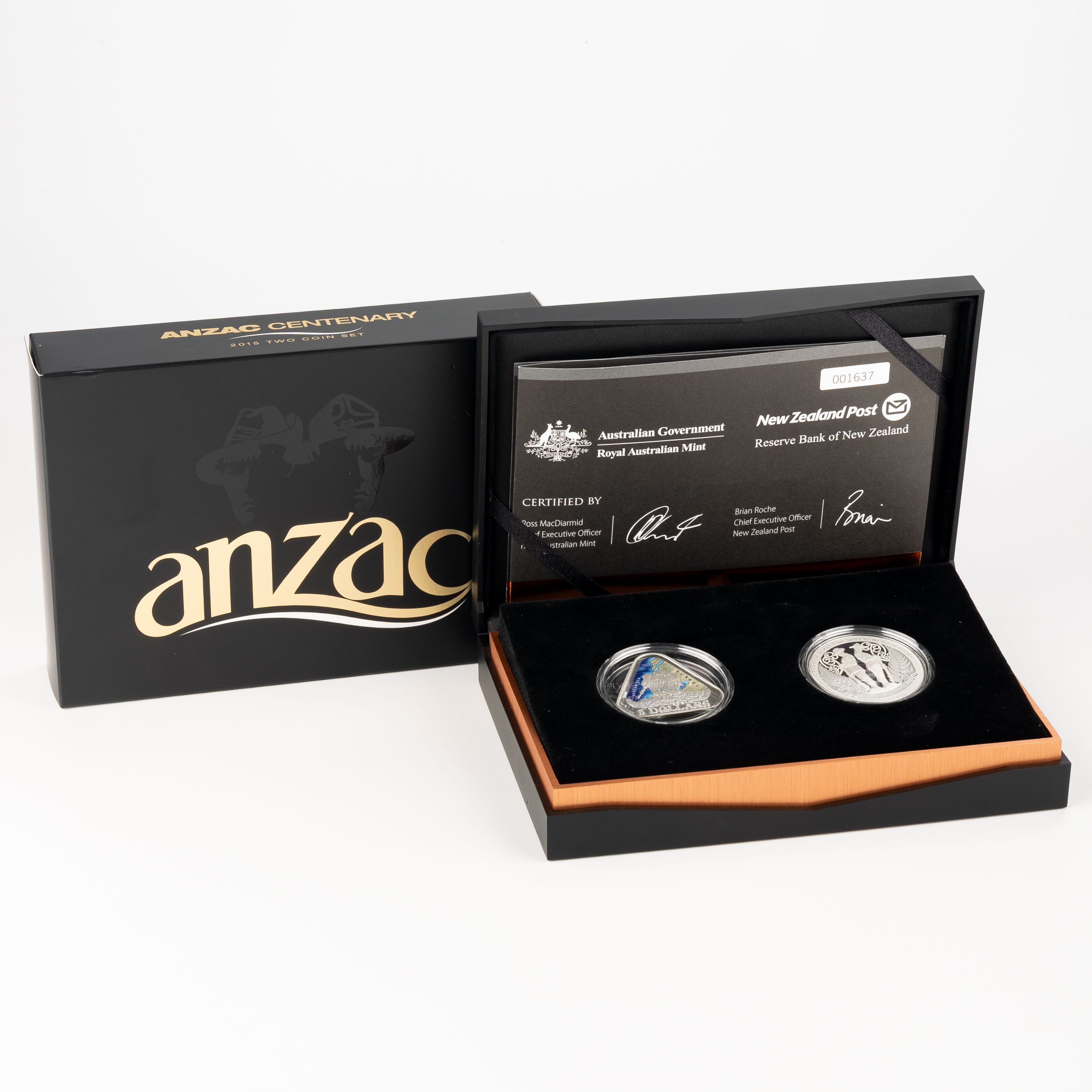 Elizabeth II, RAM - ANZAC Centenary, Fifty Cents - Five Dollars, 2015, FDC