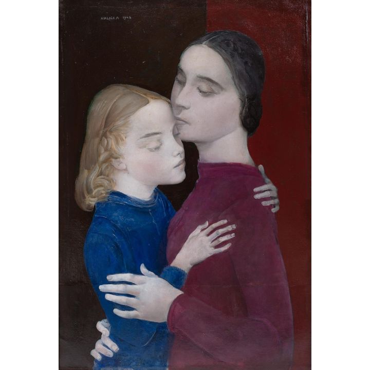 Alicja Halicka | W objęciach / Alegoryczny autoportret artystki z córką, 1942 r.