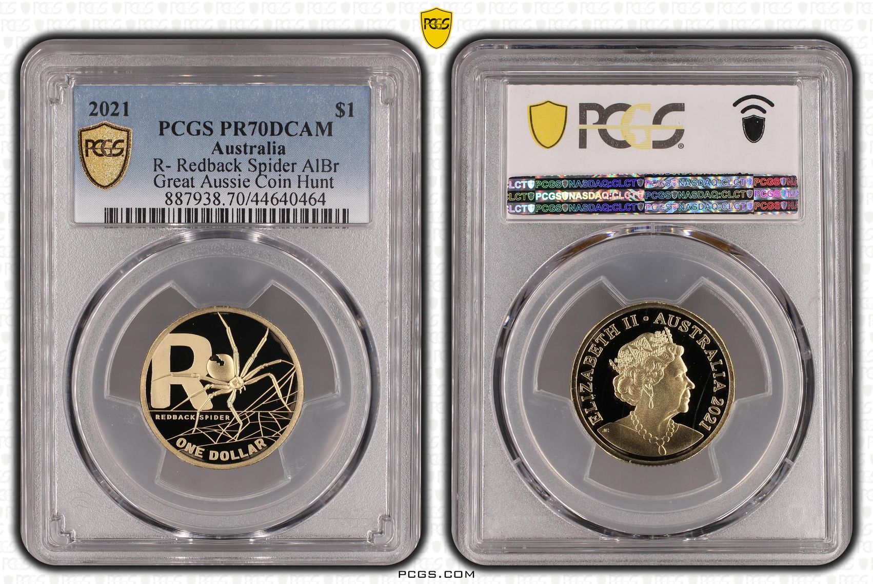 Elizabeth II, R- Redback Spider, One Dollar, 2021, PCGS PR 70DCAM