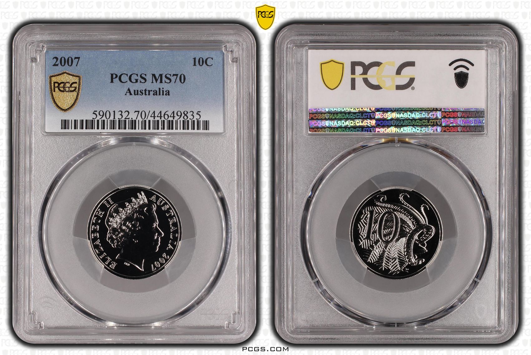 24 · 2007 Australia Ten Cent, 10c PCGS - MS70 POP 4/0 -835
