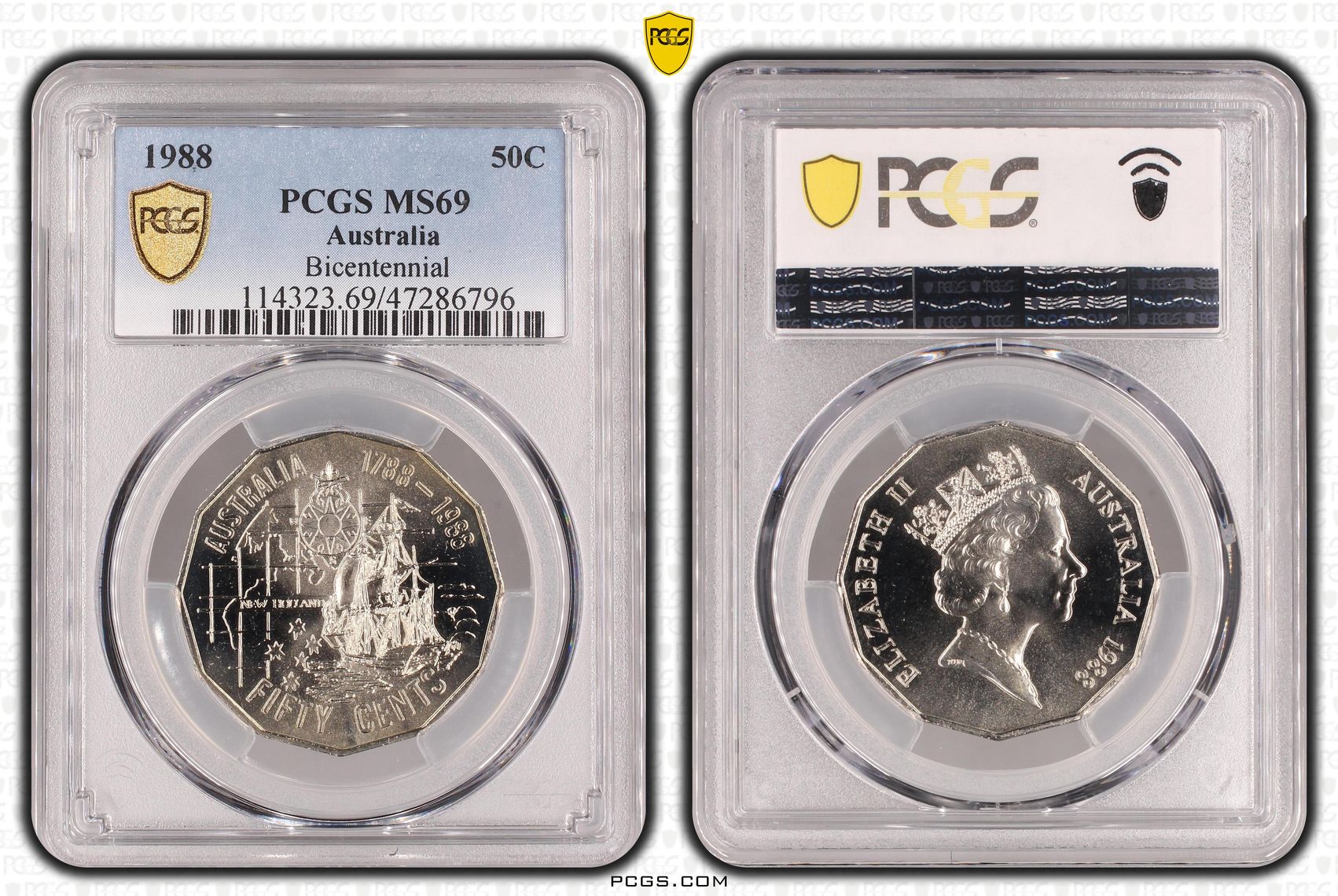 Bicentennial, Fifty Cent, 1988, PCGS MS69
