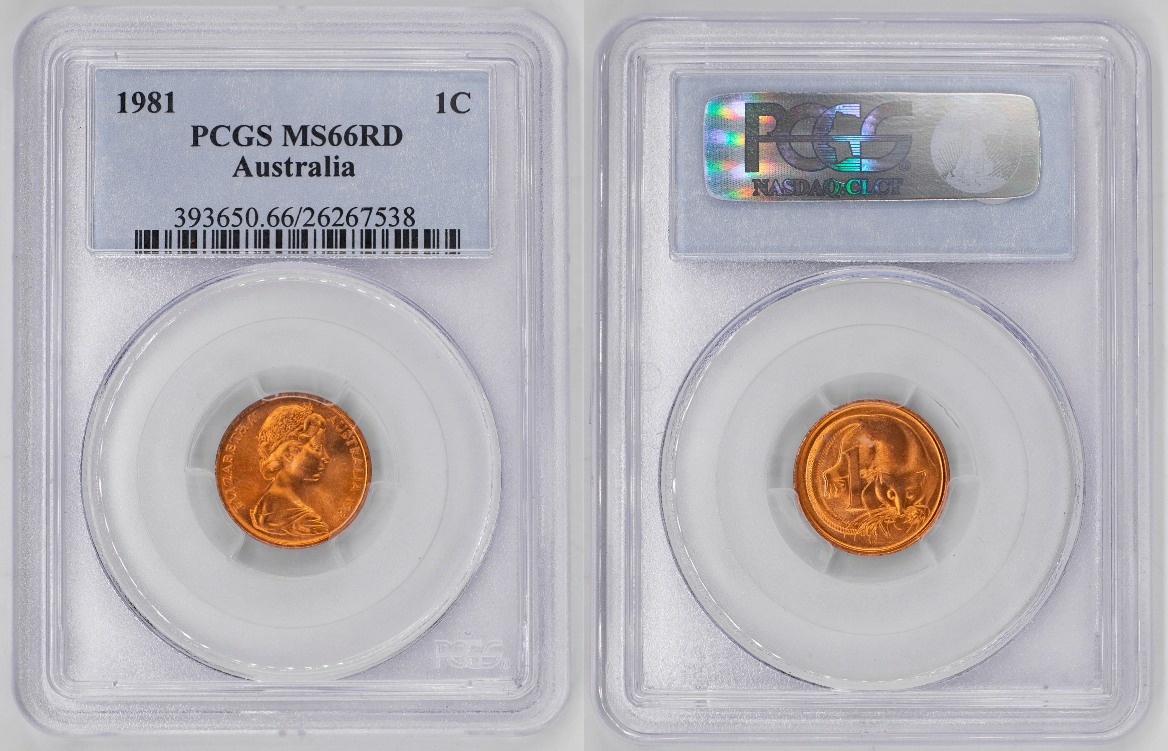 Elizabeth II, One Cent, 1981, PCGS MS66RD