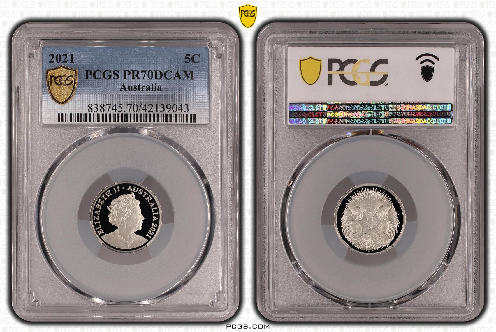 Elizabeth II, Five Cent, 2021, PCGS PR70DCAM