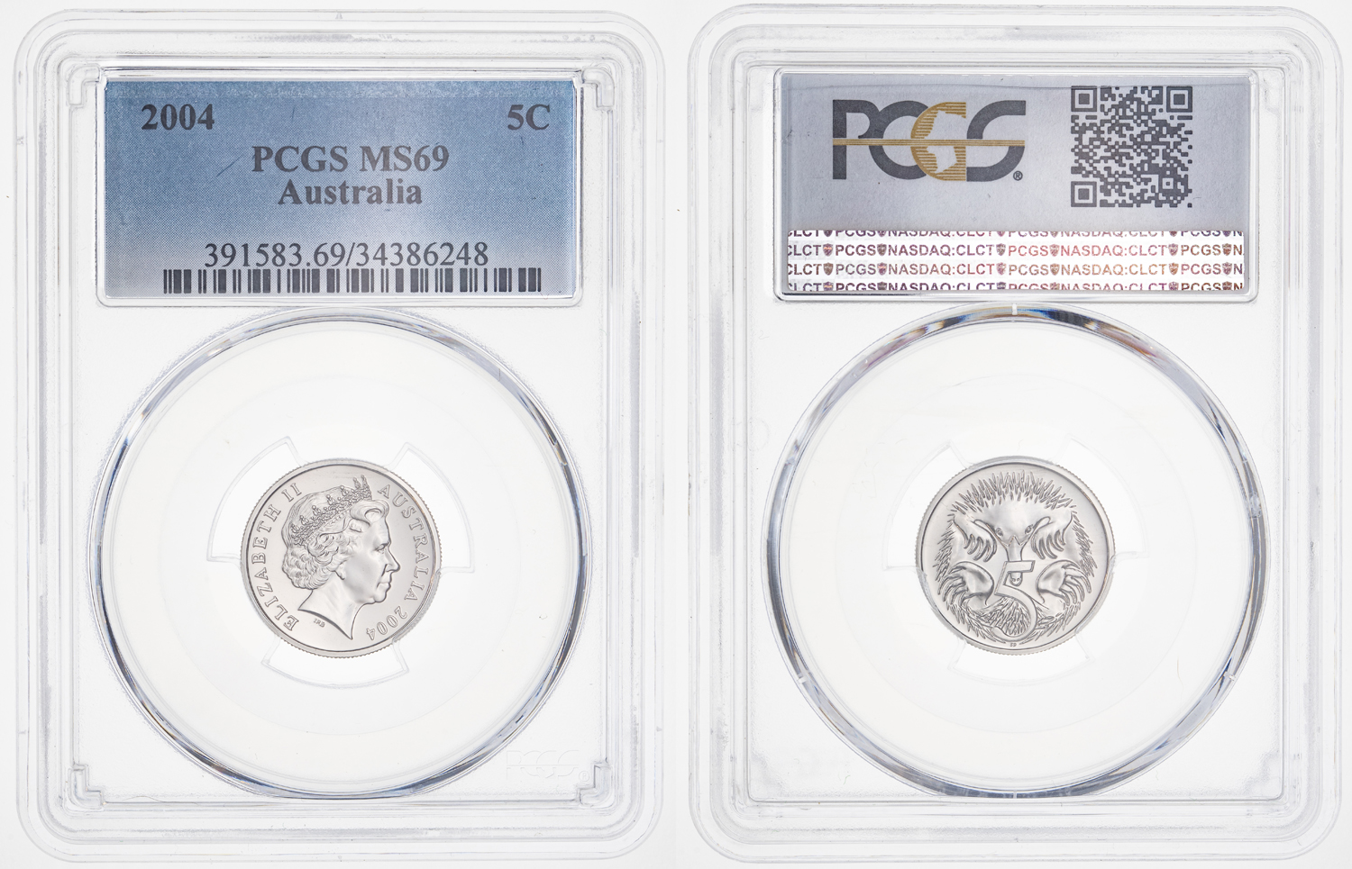 Five Cent, 2004, PCGS MS 69