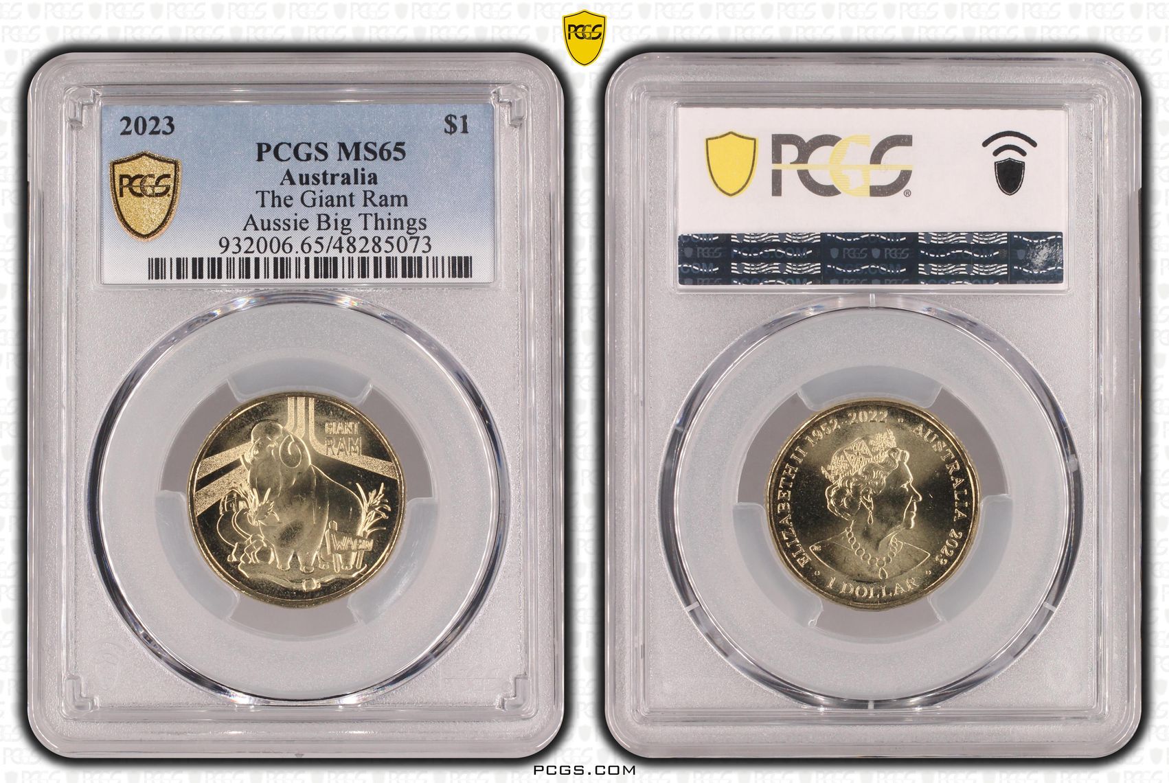 The Giant Ram Aussie Big Things, One Dollar, 2023, PCGS MS65
