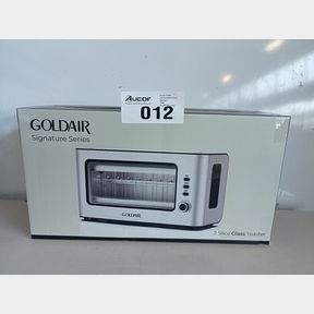 GOLDAIR 2 SLICE STAINLESS STEEL TOASTER WITH GLASS WINDOW - GTT-2000