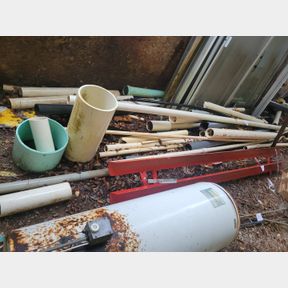 Misc. PVC pipe, frost free hydrant and other salvage items