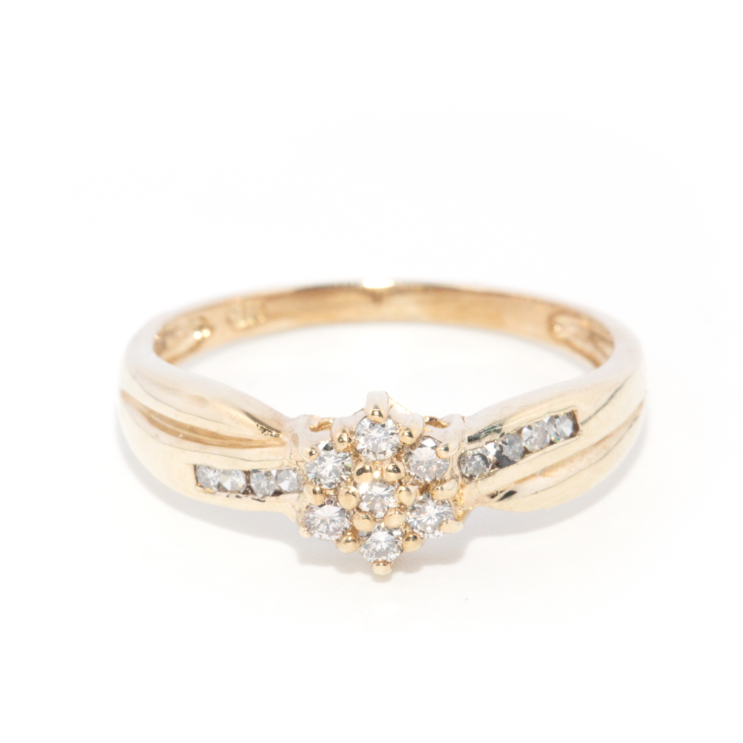 Diamond Cluster 9ct Gold Ring