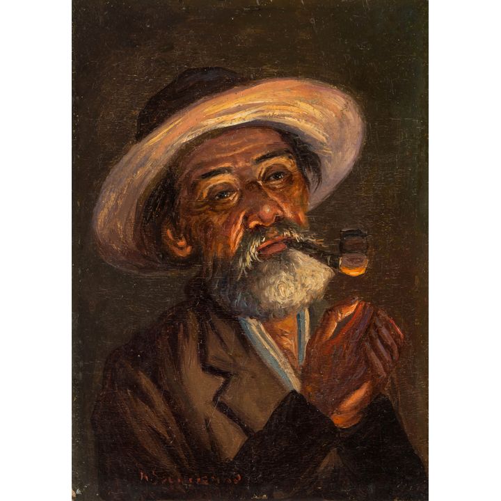 Konstanty Szewczenko | Portret mężczyzny z fajką
