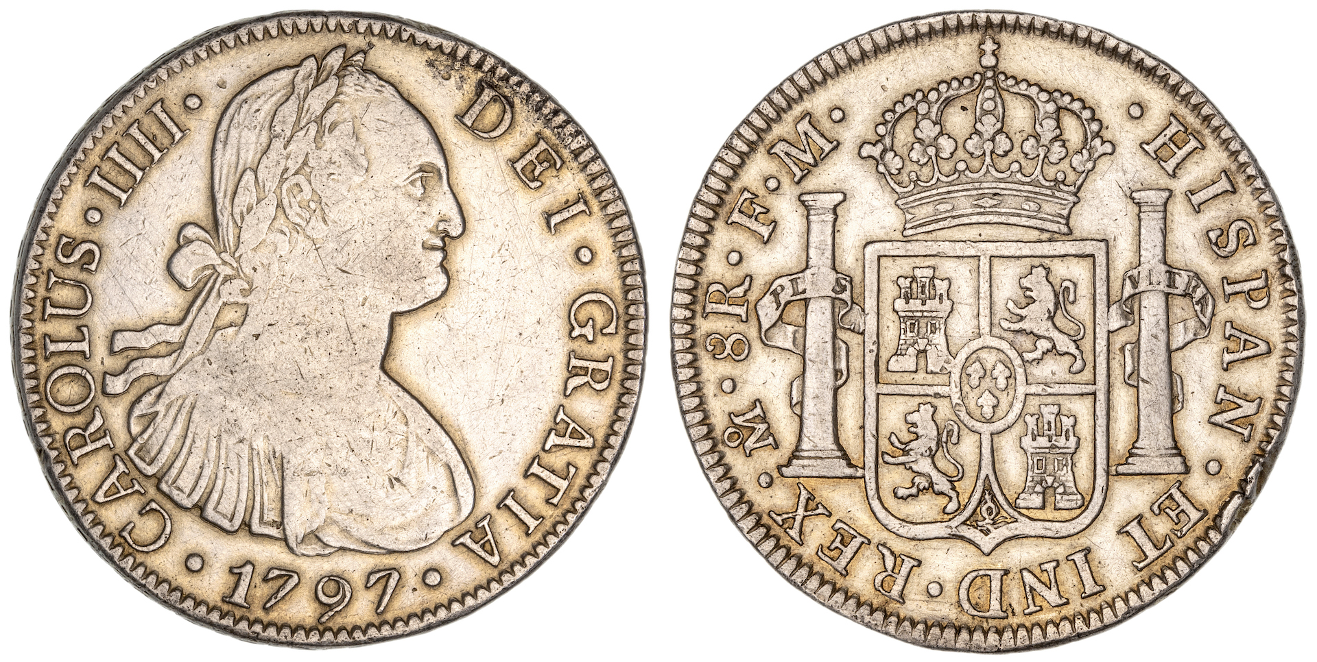 Mexico, Charles IV, Eight Reales, 1797-FM, VF