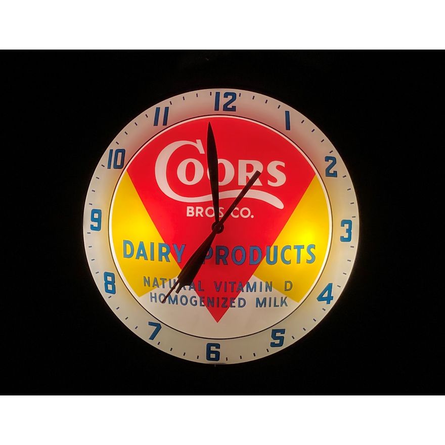 Coors Bros. CO. Dairy Products Double Bubble Clock