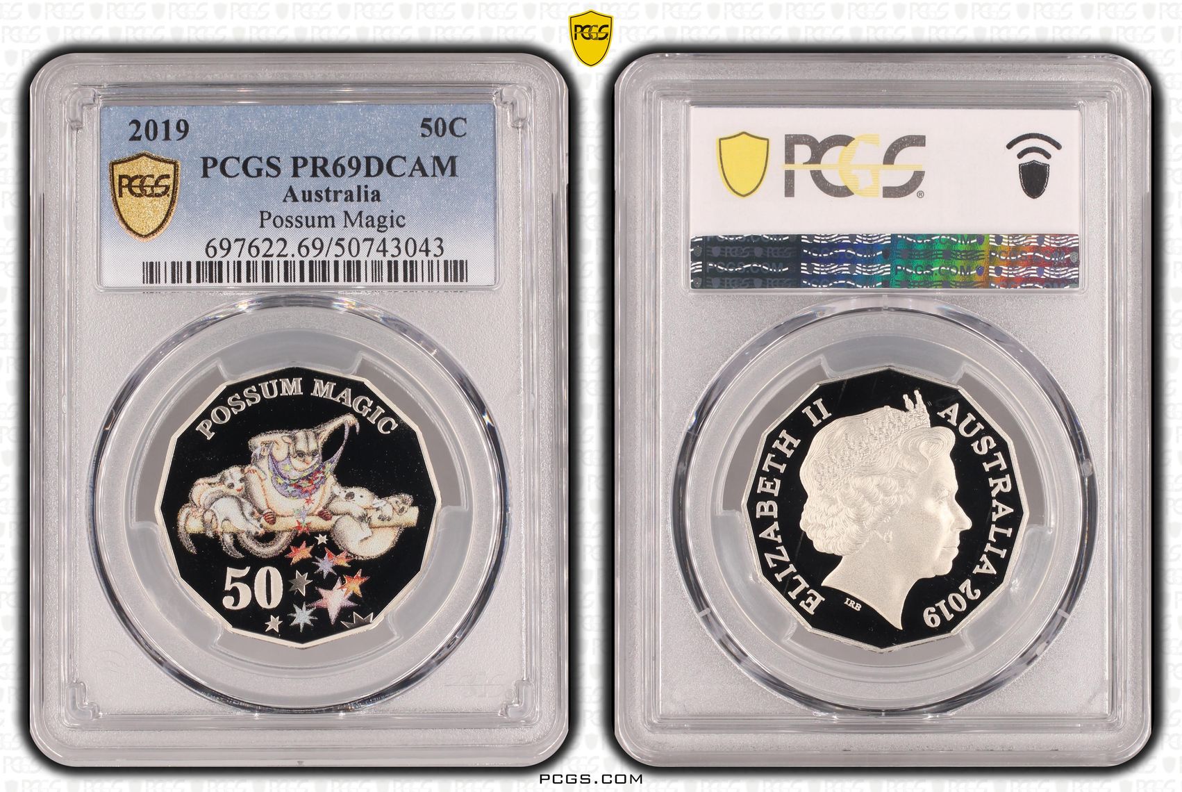 Possum Magic Colorized, Fifty Cent, 2019, PCGS PR69DCAM