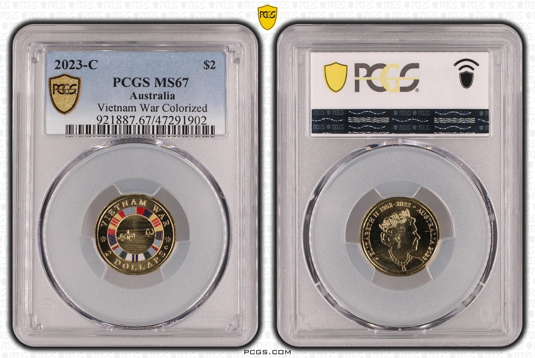 Elizabeth II, Vietnam War Colorized, Two Dollar, 2023-C, PCGS MS67