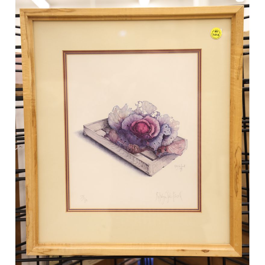 Rosalyn Gale Powell ''Cabbage'' 1971 S/N Lithograph Framed 17''x15''