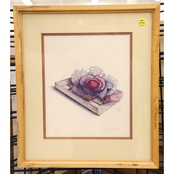 Rosalyn Gale Powell ''Cabbage'' 1971 S/N Lithograph Framed 17''x15''