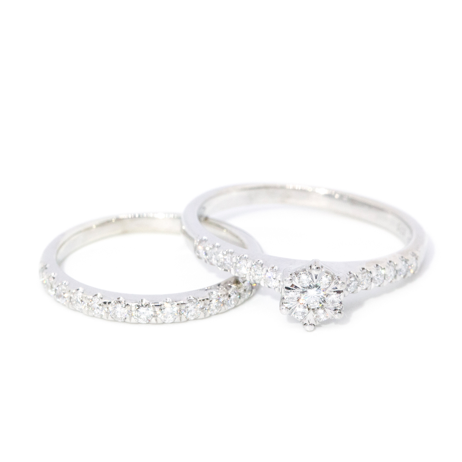 Two 9ct Gold Diamond Rings