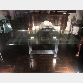 Stunning Silver and Glass Coffee Table