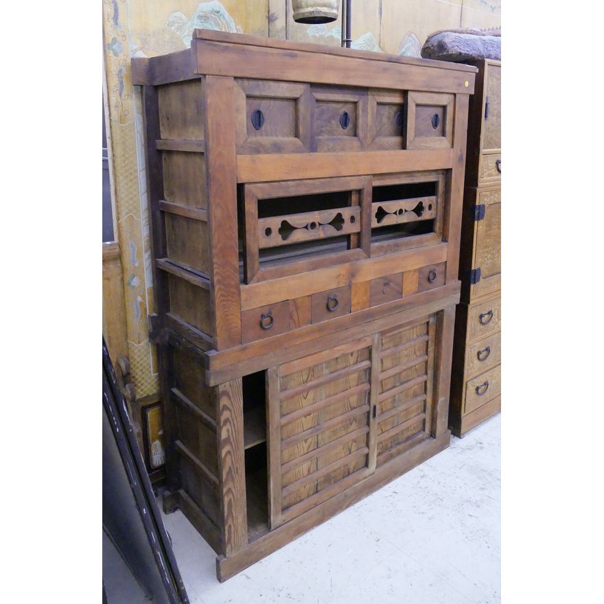 Japanese Meiji Mizuya Kitchen Tansu- 63.5x46x17''