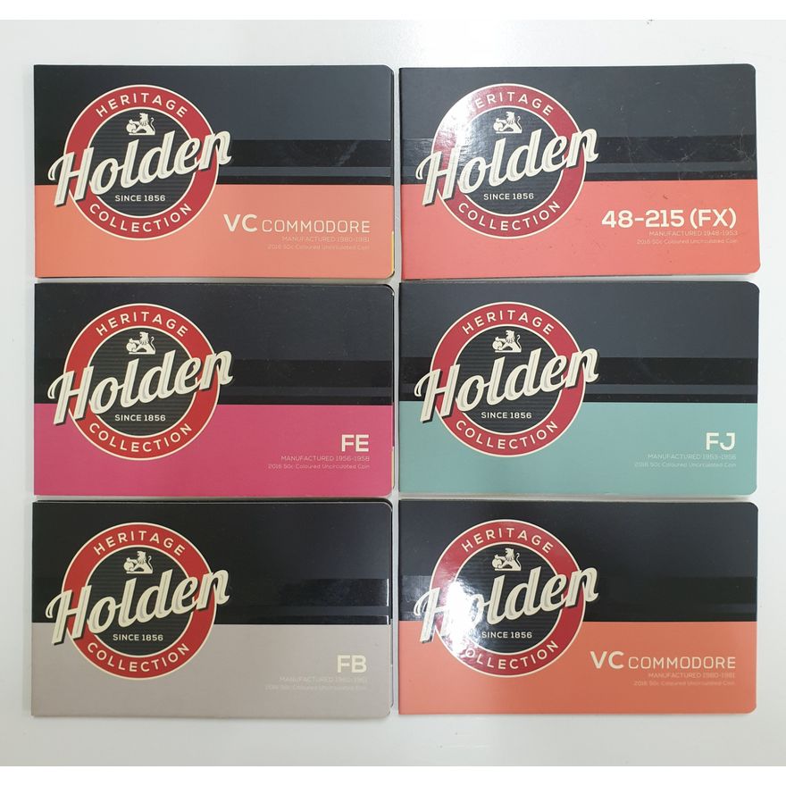 Holden Heritage Carded Coins (x6)