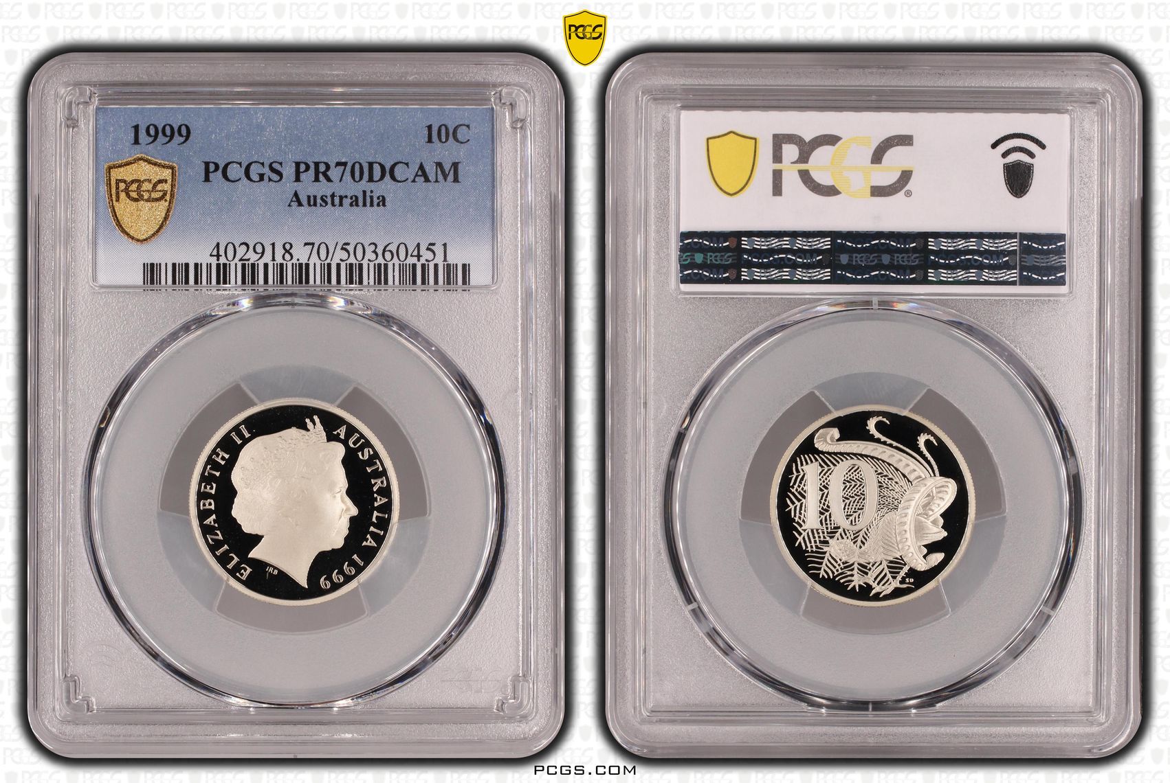Ten Cent, 1999, Pcgs Pr70dcam