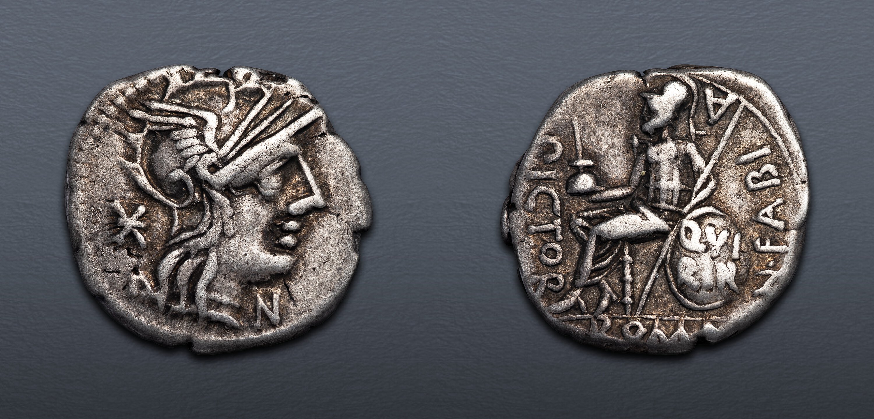 Numerius Fabius Pictor. 126 BC. AR Denarius (18mm, 3.83 g, 12h). Rome ...