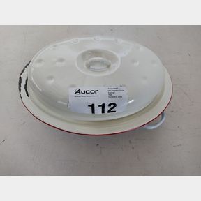CASSEROLE AND ROASTING ENAMEL DISH - OVAL -