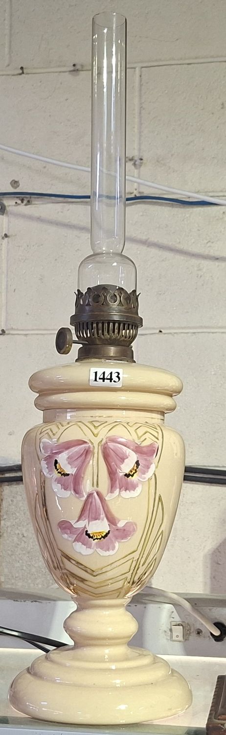 Vintage Opaline Glass Oil Lamp
