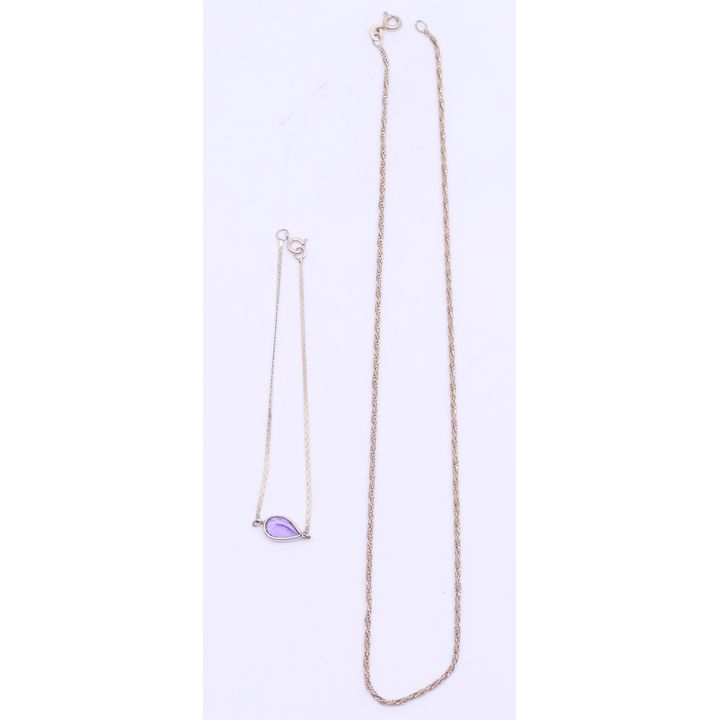 Box 18k Necklace and 14k Bracelet - 2.9 Grams & 1.1 Grams TW