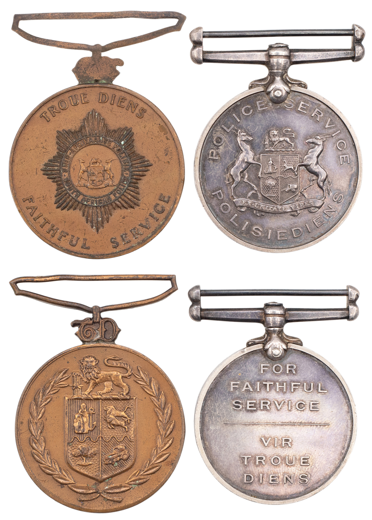 South Africa, Police Service Medal, 1950s, EF